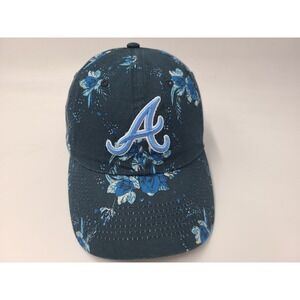 Women Atlanta Braves Floral All Over Print Fan Favorite Strapback Hat Cap MLB